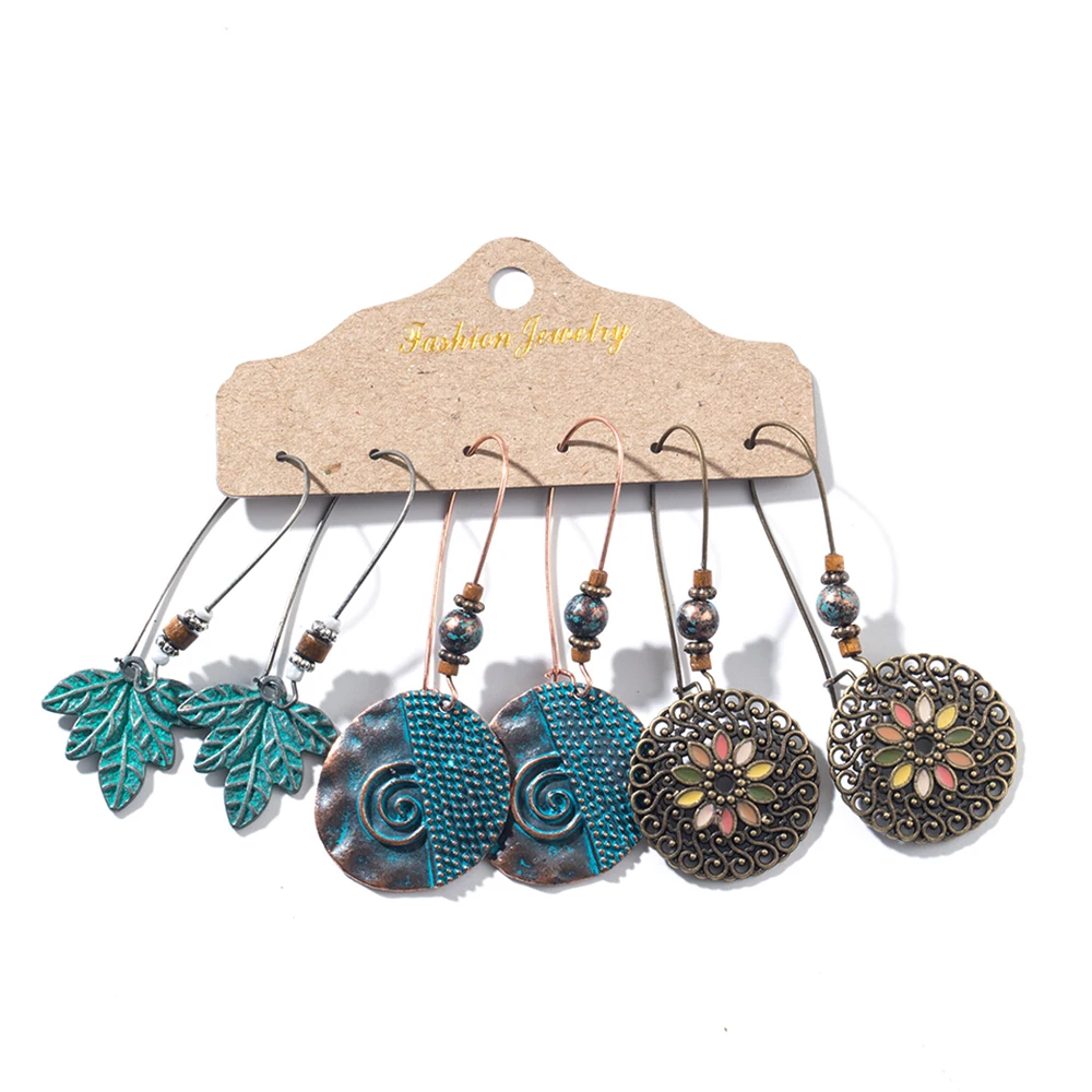 Bohemian Earrings Set Vintage Shell Tassel Oversize Round Hoop Dangle Drop Earrings For Women Indian Jewelry Party Gift - Окраска металла: E022012