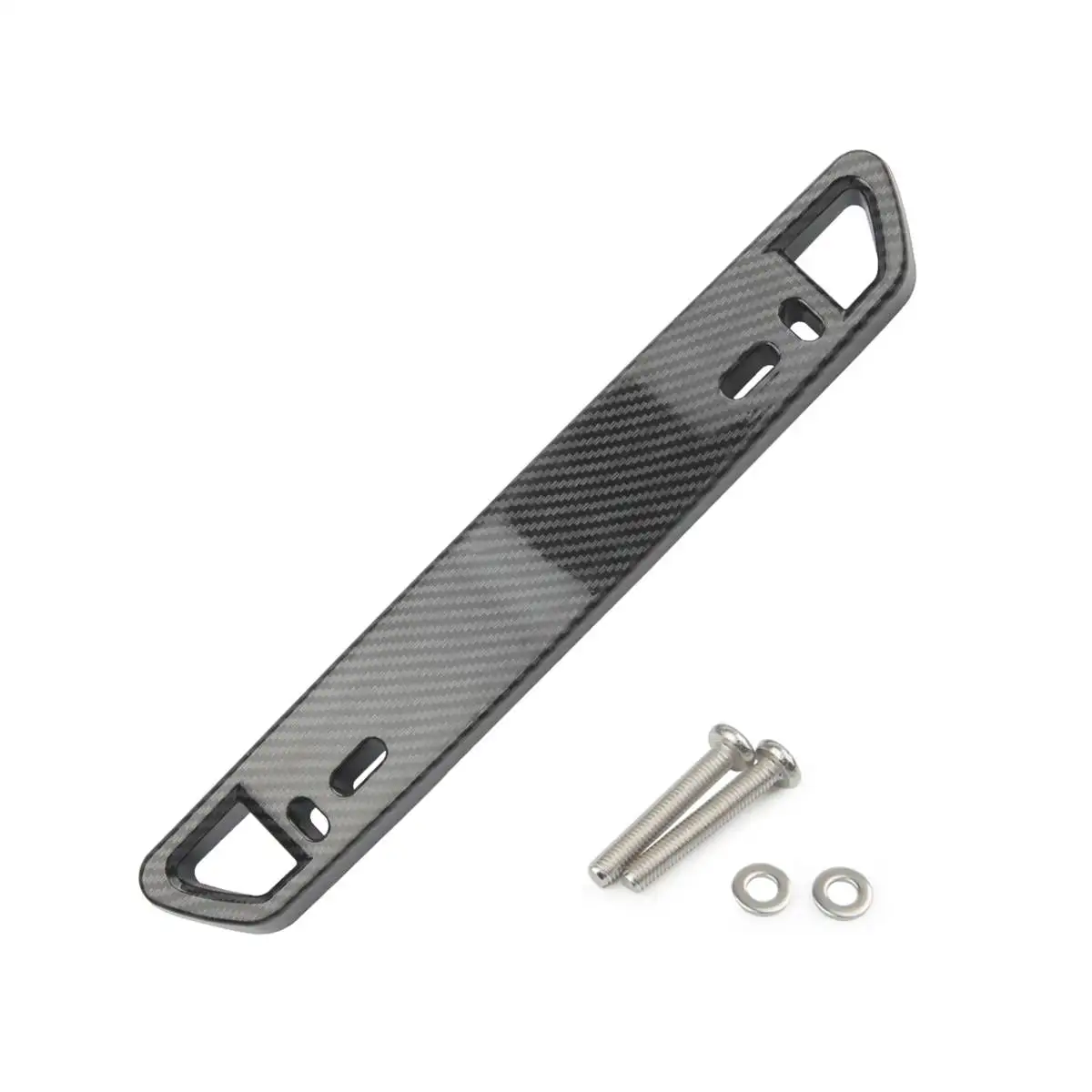 Universal 6 Colors ABS Carbon Look Style Bumper Front Number License Plate Trim Frame Holder Decor Relocate Bracket - Цвет: Carbon Fiber