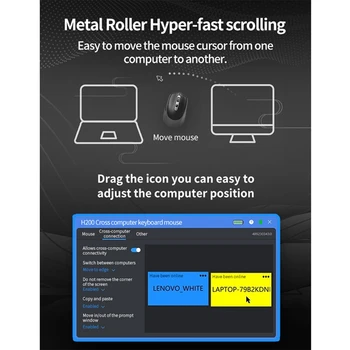 

New Arrival-Wireless Mouse Ergonomic Rechargeable Mouse 2.4G Multi-Computer Cross-Screen Control Four-Way Scroll Wheel