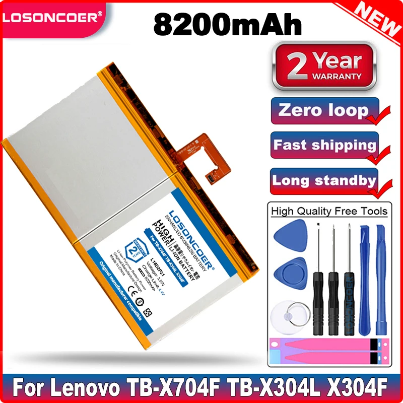 

8200mAh L16D2P31 Battery For Lenovo TAB 4 10 / 10 REL / 10 PLUS TAB4 PLUS TB-X704F TB-X304L X304F TB-X704F X704L X504F X504L