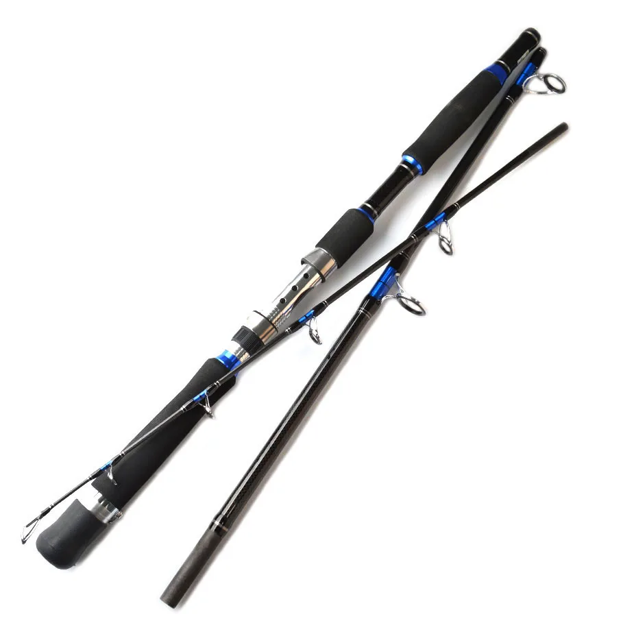 

1.8M 1.95M 2.1M Japan Surf Boat Fishing Jigging Rod Carbon Fiber 70-250g 3 Sections Sea Bass Travel Spinning Fishing Rod