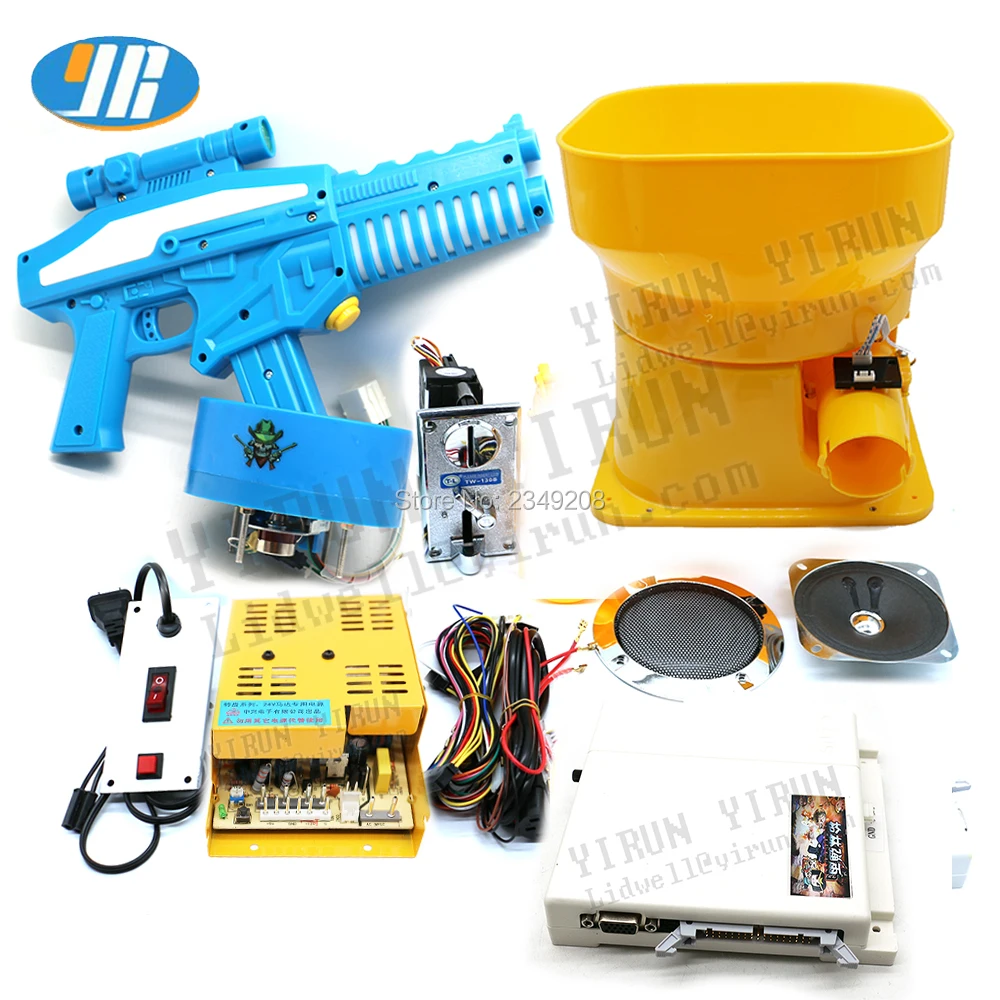 

Gun Game Machine DIY Kit Children's Entertainment Shooting Game Board 20 in 1 Gun Power Supply Capsule Ball Distributor