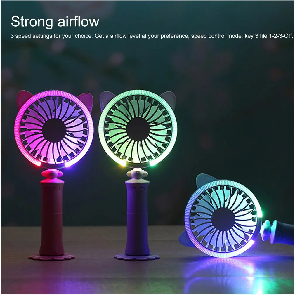 Mini Handheld Fan Cooler USB Charging Mini Desk Fan Rechargeable ABS Portable For Office Outdoor Household Travel