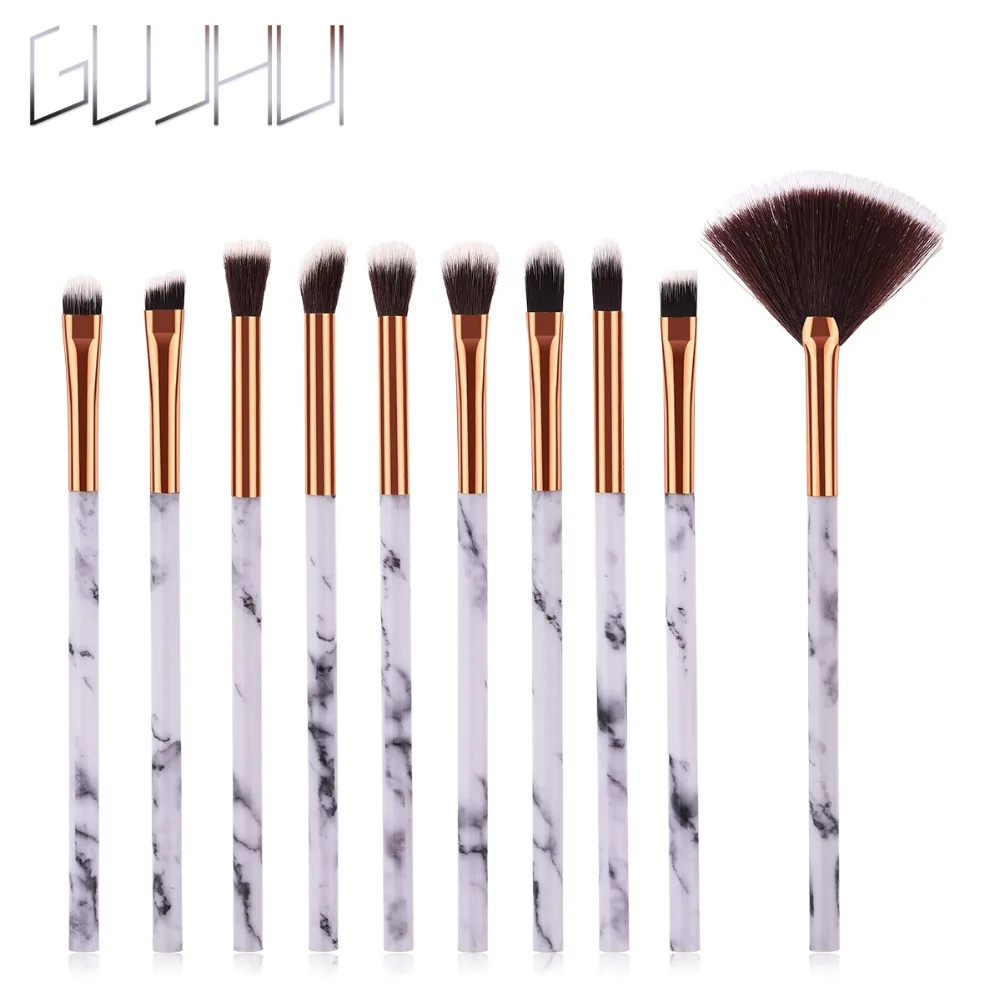 

GUJHUI 10/4/1pcs Marble Makeup Brush Set for Foundation Powder Eyeshadow Lip Make up Brushes Set or Bag pincel maquiagem U