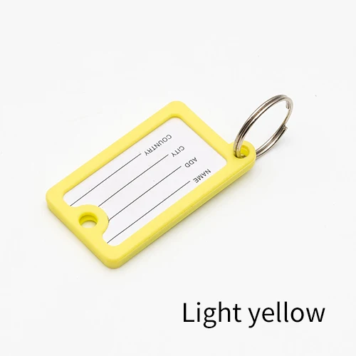 yellow 30 шт./лот, прямоугольная карточка для ключей, кристалл, пластиковый ключ, ID ярлык, бирка, карта, разъемное кольцо, брелок для ключей, брелок для многих видов использования, связки ключей - Цвет: yellow
