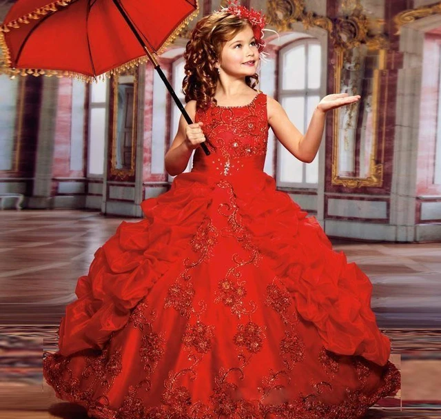 Sleeveless Red Kids Ball Gowns at Rs 15000 in Faridabad | ID: 12361983288