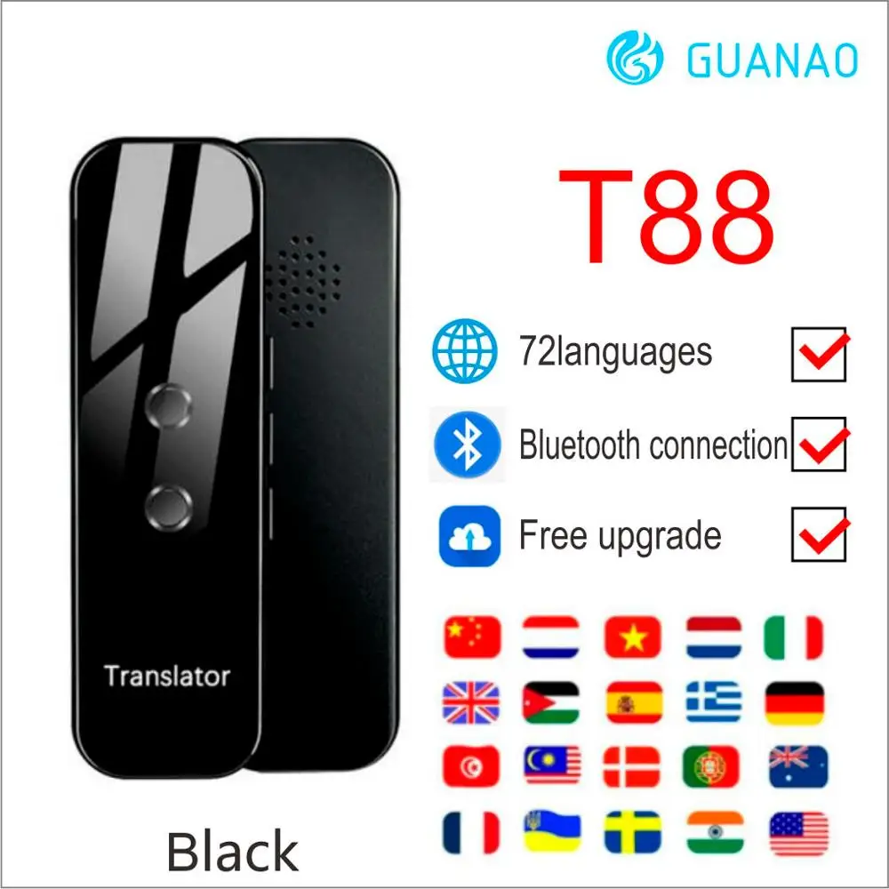 Languages for Travel Business Shopping Meeting Translator Black 33 New T8 Handheld Pocket Smart Voice Translator Real Time Speech Translation
