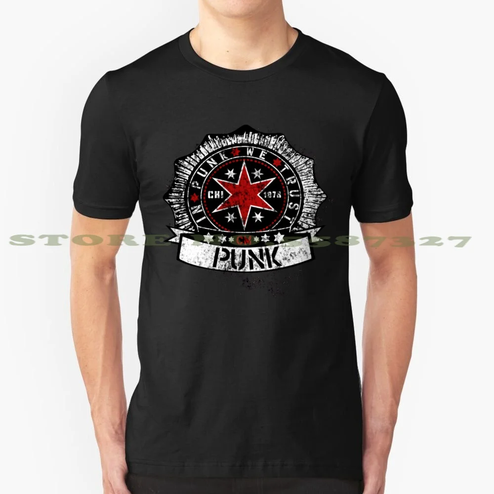 I.P.W.T Black White Tshirt For Men Women Punk Chicago Cm Pro Wrestling Indy Wrestlers | Мужская одежда