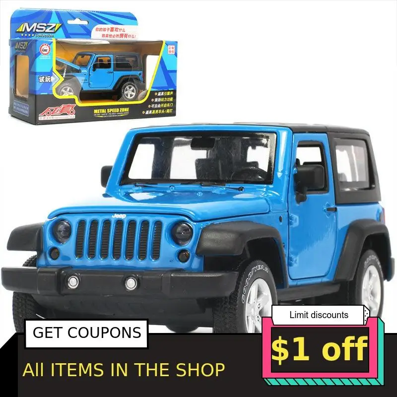 DiecastsToy Vehicles 1:32 Metal Toy Alloy Wrangler JEEP Car Off-road Vehicle Jeep Acousto-optic Model Toys For Children |