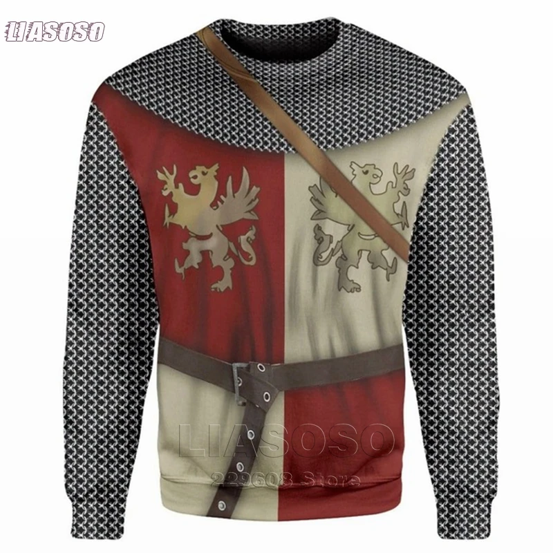 

LIASOSO The New Hoodie Custom Retro medieval Polish Knight Apparel Harajuku Fashion Sweatshirt Unisex Cosplay Casual Zip Jacket