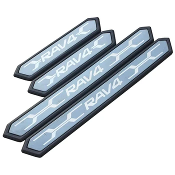 

Stainless Steel Door Sill Protectors Door Sill Scuff Plate Guard 4 Piece Set for Toyota RAV4 2019-2020 (Black)