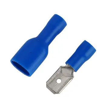 

100pcs Set PVC Blue Fully Female & Male Spade Terminals Crimp Connector Tools