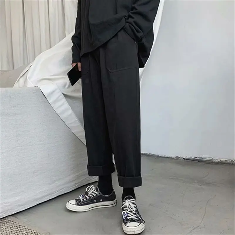 

Spring And Autumn Men Color Korean-style Loose-Fit Pendant Sense Wide-Leg Dad Pants Harajuku-Style Versatile Loose Straight Casu