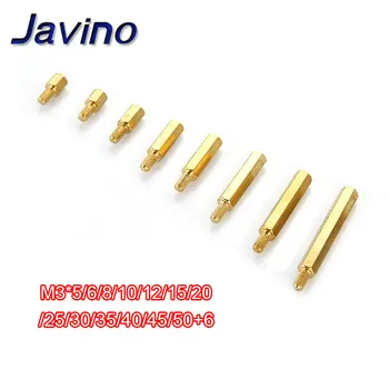 

10Pcs M3*(5-50)+6mm Hex head Brass Spacing Screws Threaded Pillar PCB Computer PC Motherboard StandOff Spacer