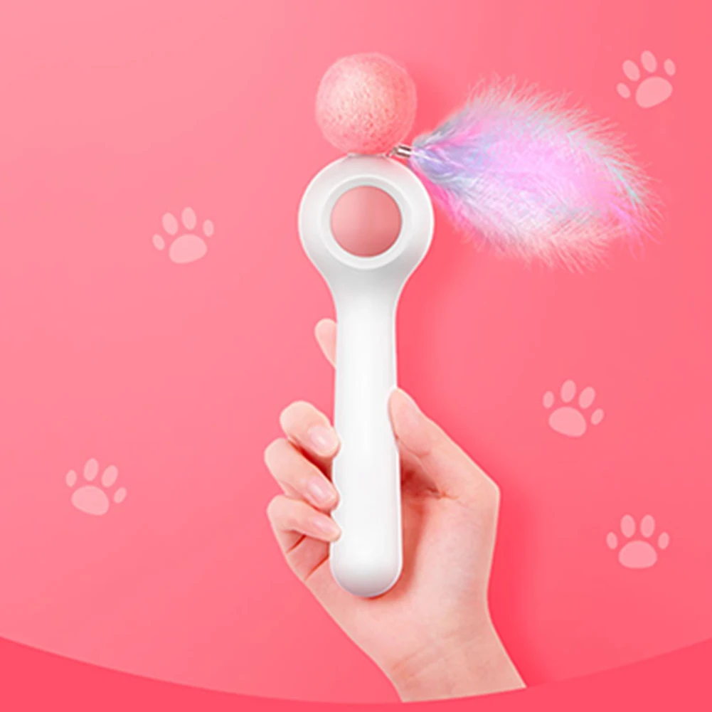 Улучшенное взаимодействие сменная удочка для кошек, прорезыватель для ловли, легкий выдвижной погоня за Кошачьей Мятой, практичная игрушка для домашних животных, упражнения с пером
