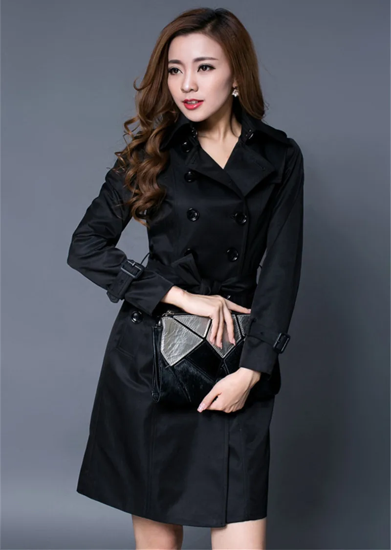 Trench Female Tunique Longue Windbreaker Coat 2019 Women's Spring Double Breasted Para As Mulheres WXF121 | Женская одежда