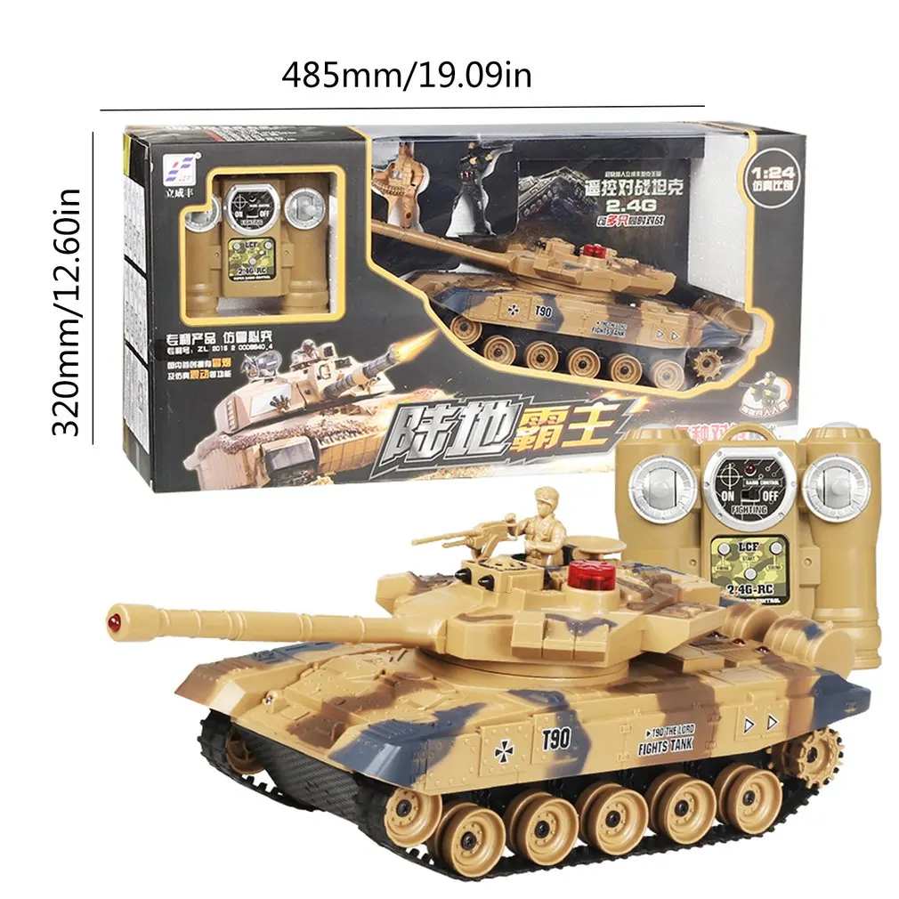 778-1 моделирование 1:24 M1A2 RC боевой гусеничный Танк радиоуправляемые игрушки автомобиль Тяжелая машина танки детский подарок - Цвет: Russian T90