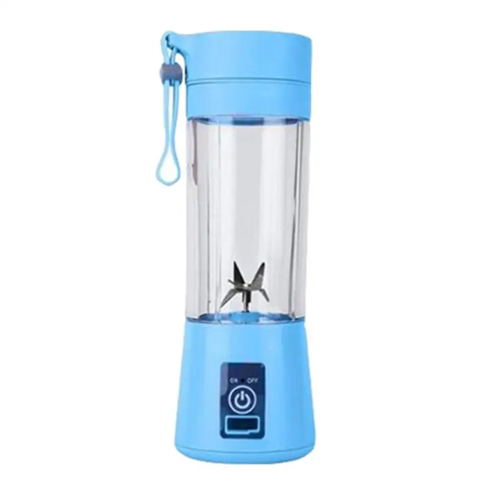 Blue 4pcs 380 мл электрическая USB перезаряжаемая портативная соковыжималка для смузи, блендер, миксер для сока, чаша для приготовления сока, быстрые блендеры, кухонный комбайн - Цвет: Blue 4pcs