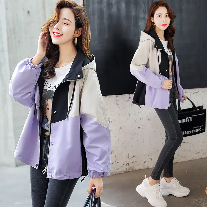 

Coat Women's 2019 New Style Spring And Autumn Korean-style Loose-Fit Harajuku Wind Clothes Early Autumn Days Short Hooded Baseba