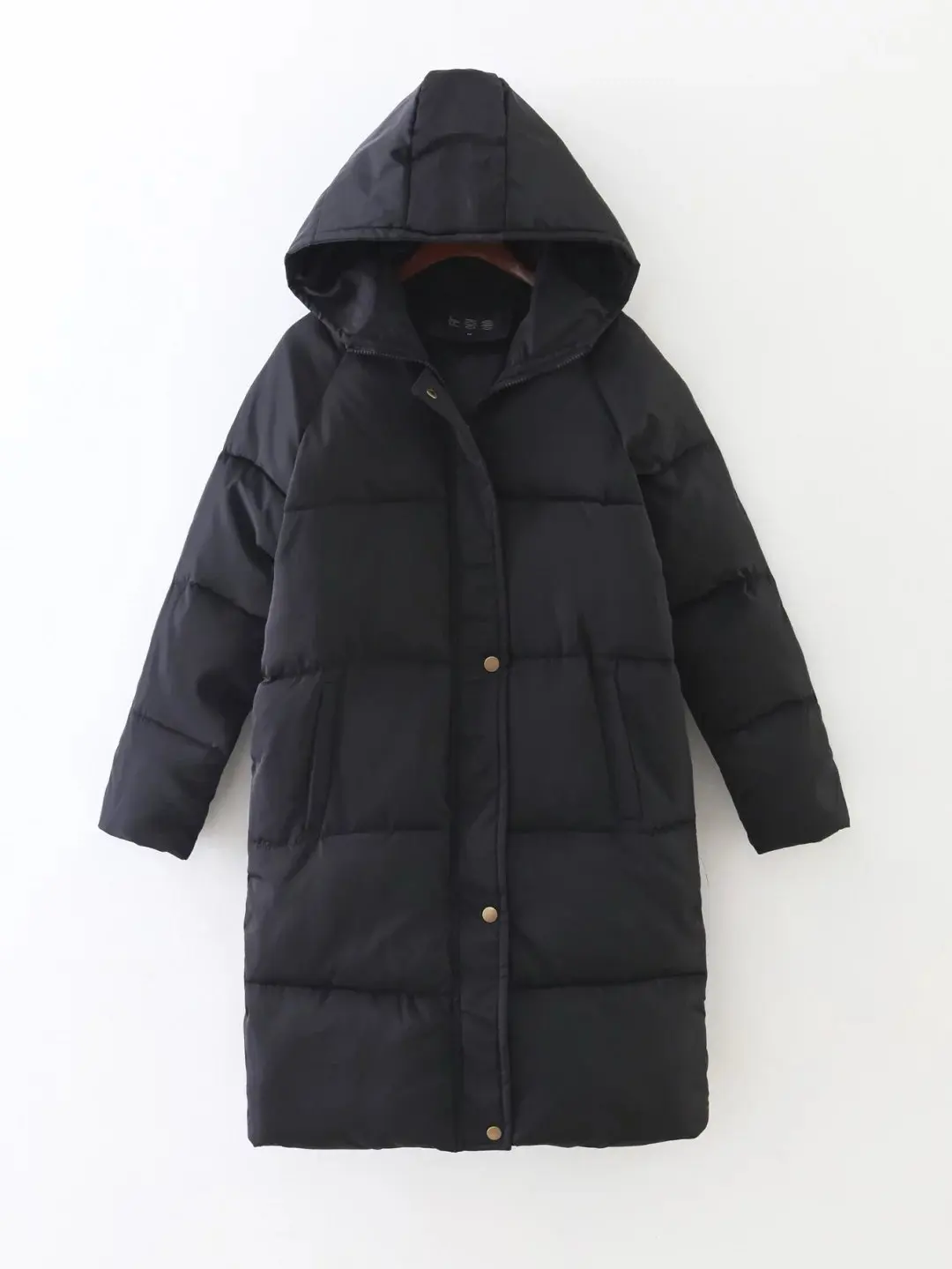 

Korean-style Fall And Winter Clothes New Style down Cotton Hooded Mid-length Casual Loose-Fit Cotton-padded Clothes Cotton Coat