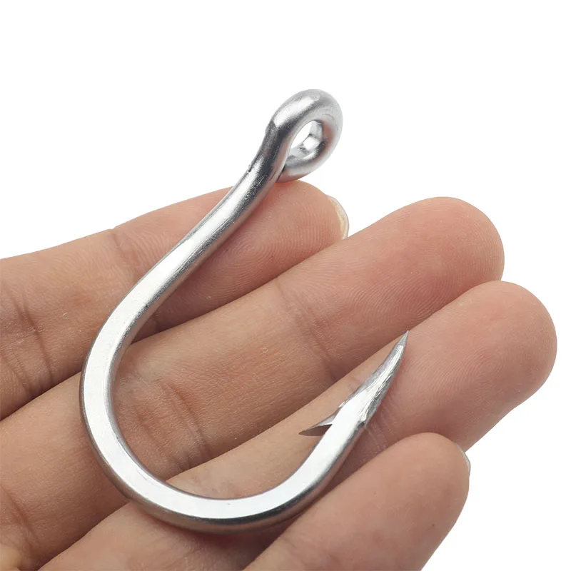 Rompin 10884 Stainless Steel No Rust Jig Lure Fishing Hooks White Strong  Big Game Fish Tuna Bait Assist Fishhook Size 2/0-12/0