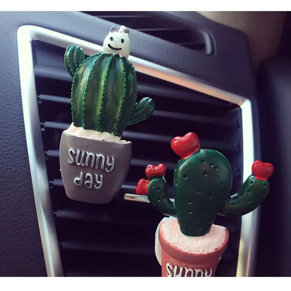 Creative 3D Simulation Plant Car Perfume Cute Shape Mini Vehicle Vent Outlet Air Freshener Air Conditioner Outlet Decoration