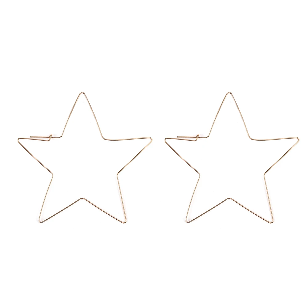 Женское ювелирное изделие с большой пентаграммой в форме сердца серьги