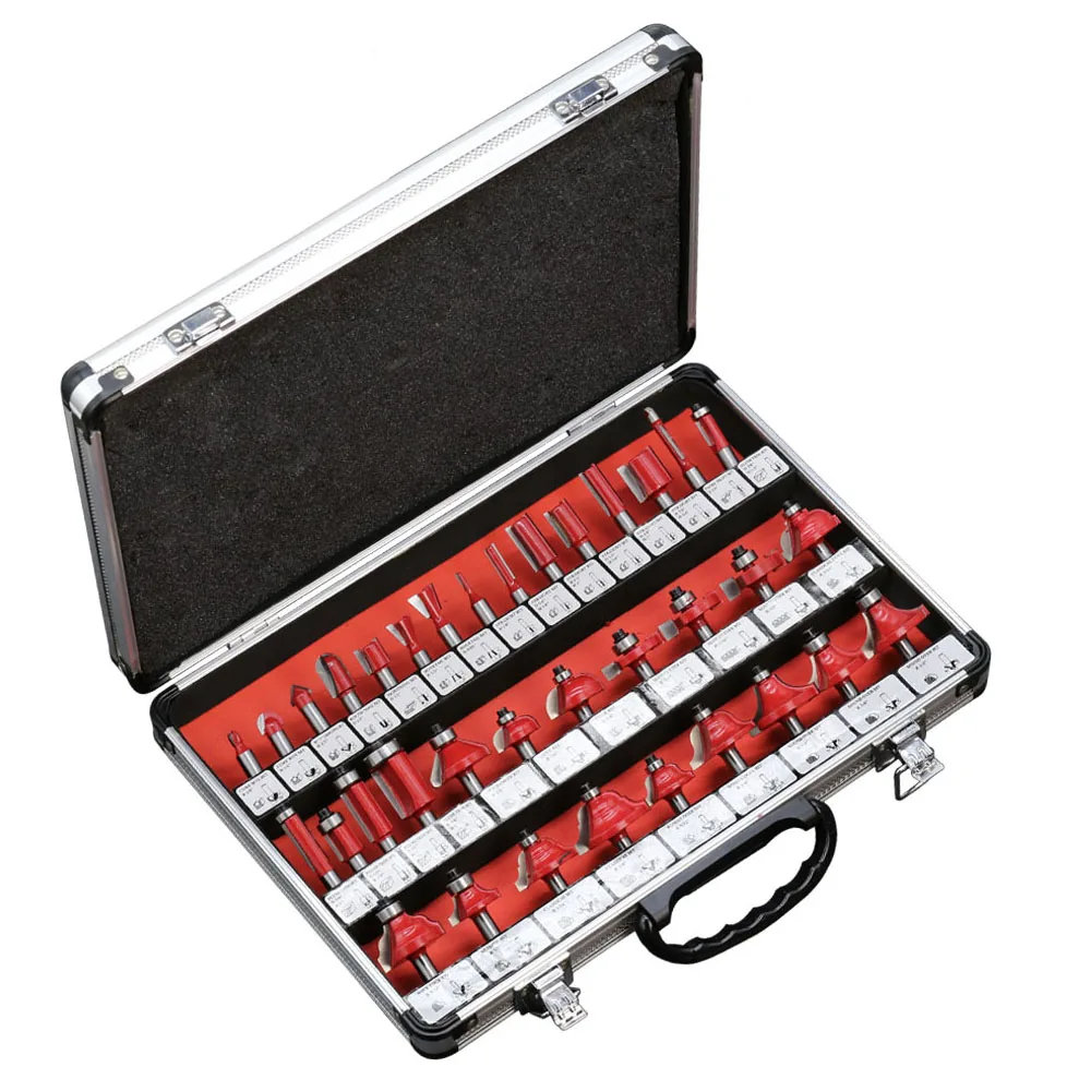 

35PCS 8mm Shank Tungsten Carbide Router Bit Set Wood Woodworking Cutter Trimming Forming Milling Tool Wood Milling Cutter