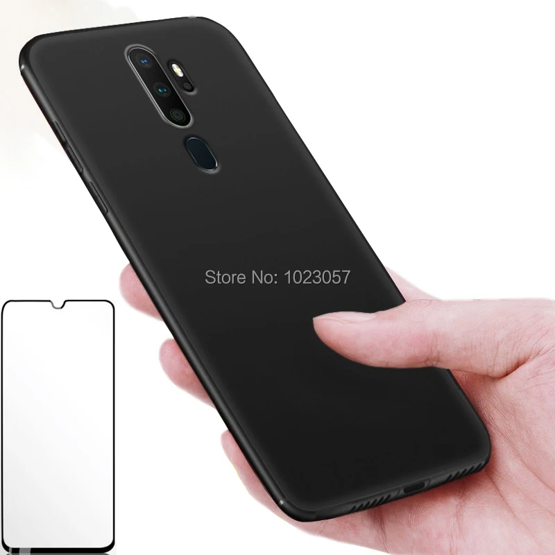 Чехол для Oppo A9 2020 черный мягкий чехол A5 с черным закаленным стеклом CPH1937 A 9 OppoA92020 |