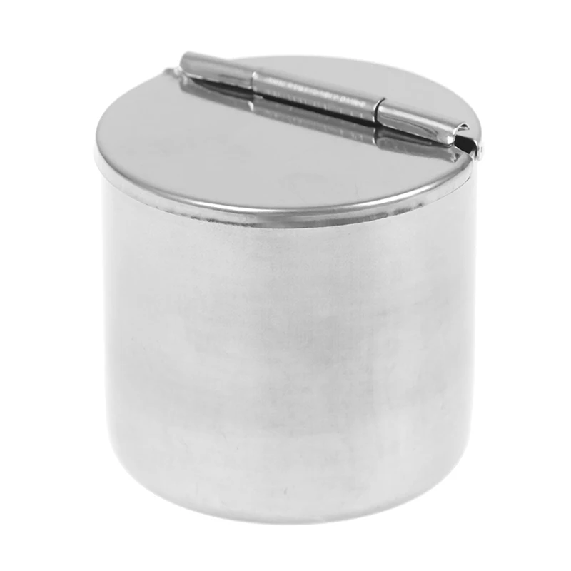 Dentist Material 5*5cm Stainless Steel Medical Dental Cotton Tank Alcohol Disinfection Jar Half Clamshell Oral Ointment Cylinder