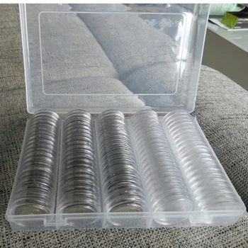 

Clear Coin Protector Case Coin Collection 100 Pcs Transparent Coin Storage Box 17/20/25/27/30mm Round Coin Capsules Containers