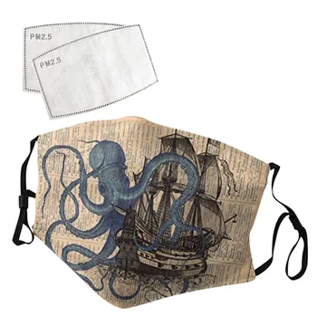 

Printing Face Mask Unisex Outdoor Face Washable Breathable Reusable Mask Cloth Washable Adult Mouth Mask With 2PC Filter