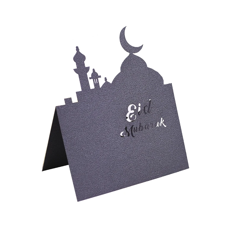 10 шт. 9x12 см лазерная резка ИД Мубарак место карты Mubarak стол сидения карты Рамадан юбилей вечерние украшения для приглашений - Цвет: B04
