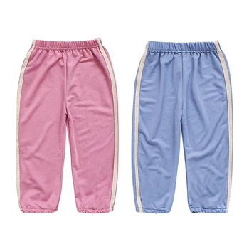 

6M-4T Baby Kids Striped Thin Pants Kids Girls Boys Summer Cotton Trousers School Uniform Pants
