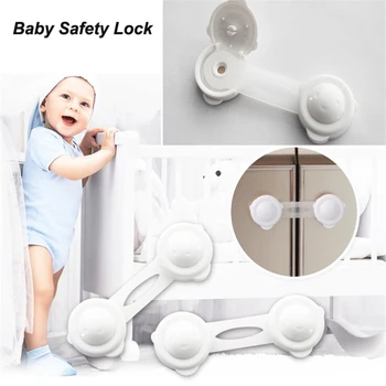 

2PCS/Set New Style Kitchen Cabinet Cupboard Slide Lock Child Baby Door Handles Safety Sliding Lock Safe Furniture Protect Lock