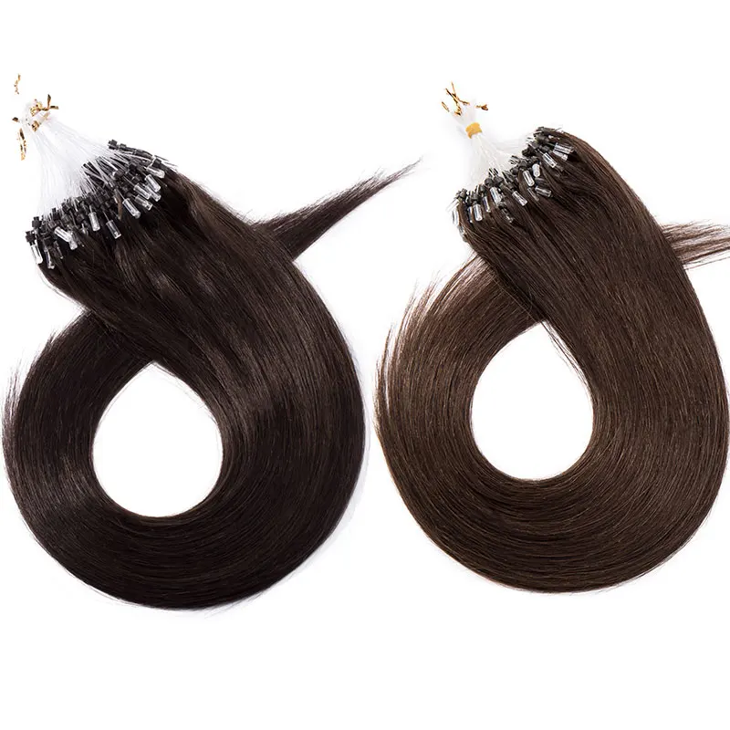 SEGO 1g/s 50pcs 16"-24" Micro Rings Beads Loop Hair Extensions 100% Real Human Hair Non-Remy Straight Brazilian hair