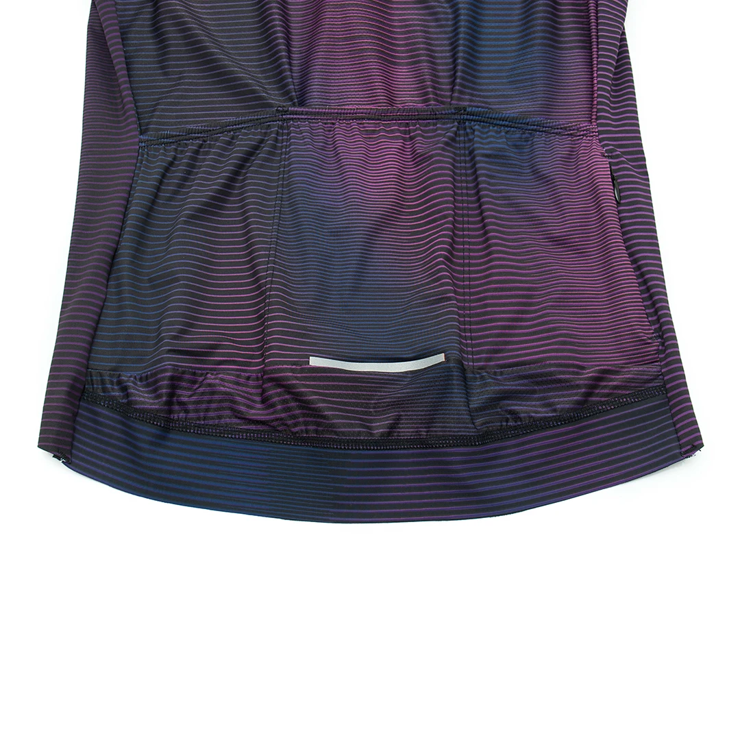 YKYWBIKE Women Cycling Short Sleeve Cycling Jersey Seamless Process Flyweight Pro Fit Dazzling Purple Color 5