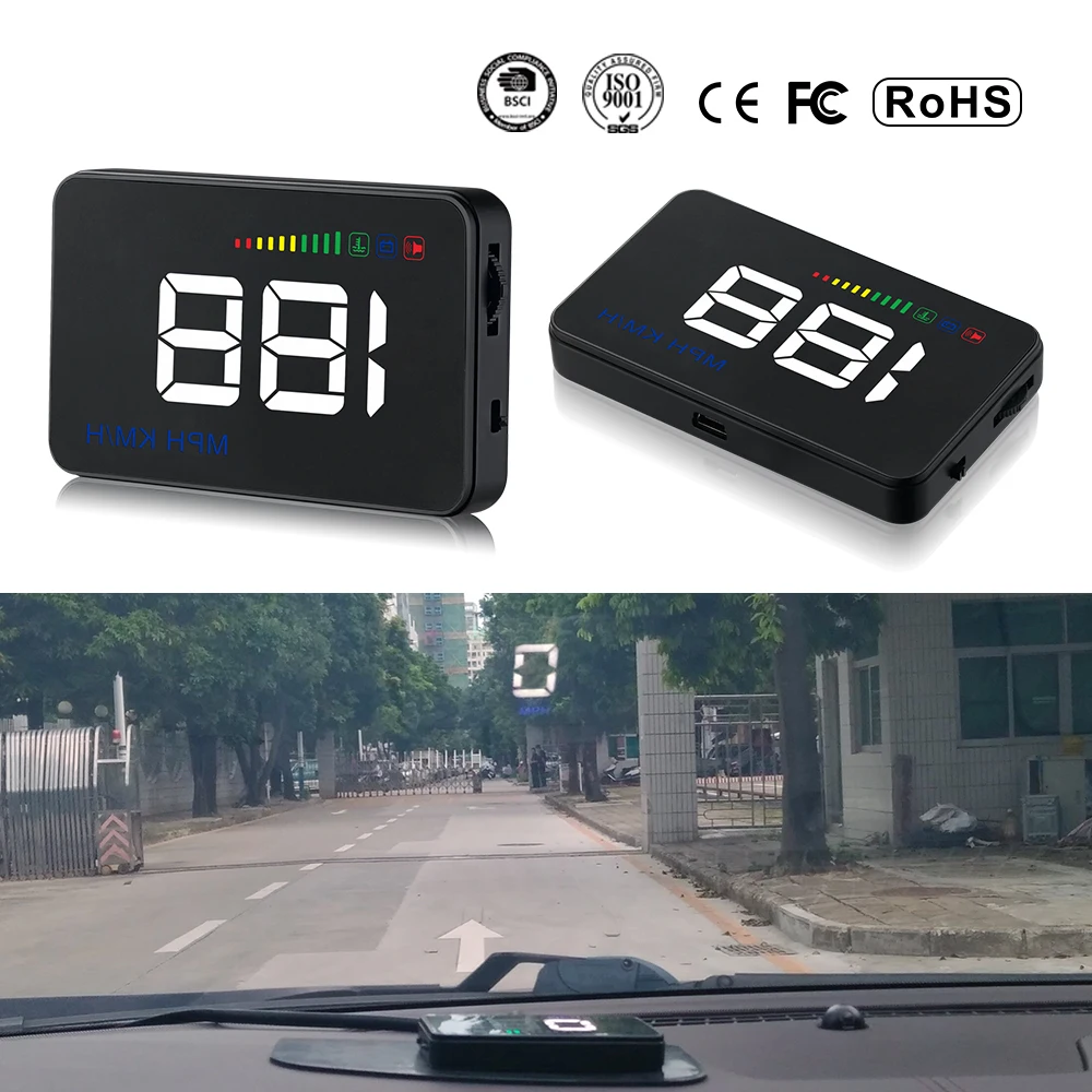 A500 HUD OBD дисплей компьютер hud obd2 проектор скорости автомобиля цифровой дисплей датчик температуры диагностический инструмент 3,5"