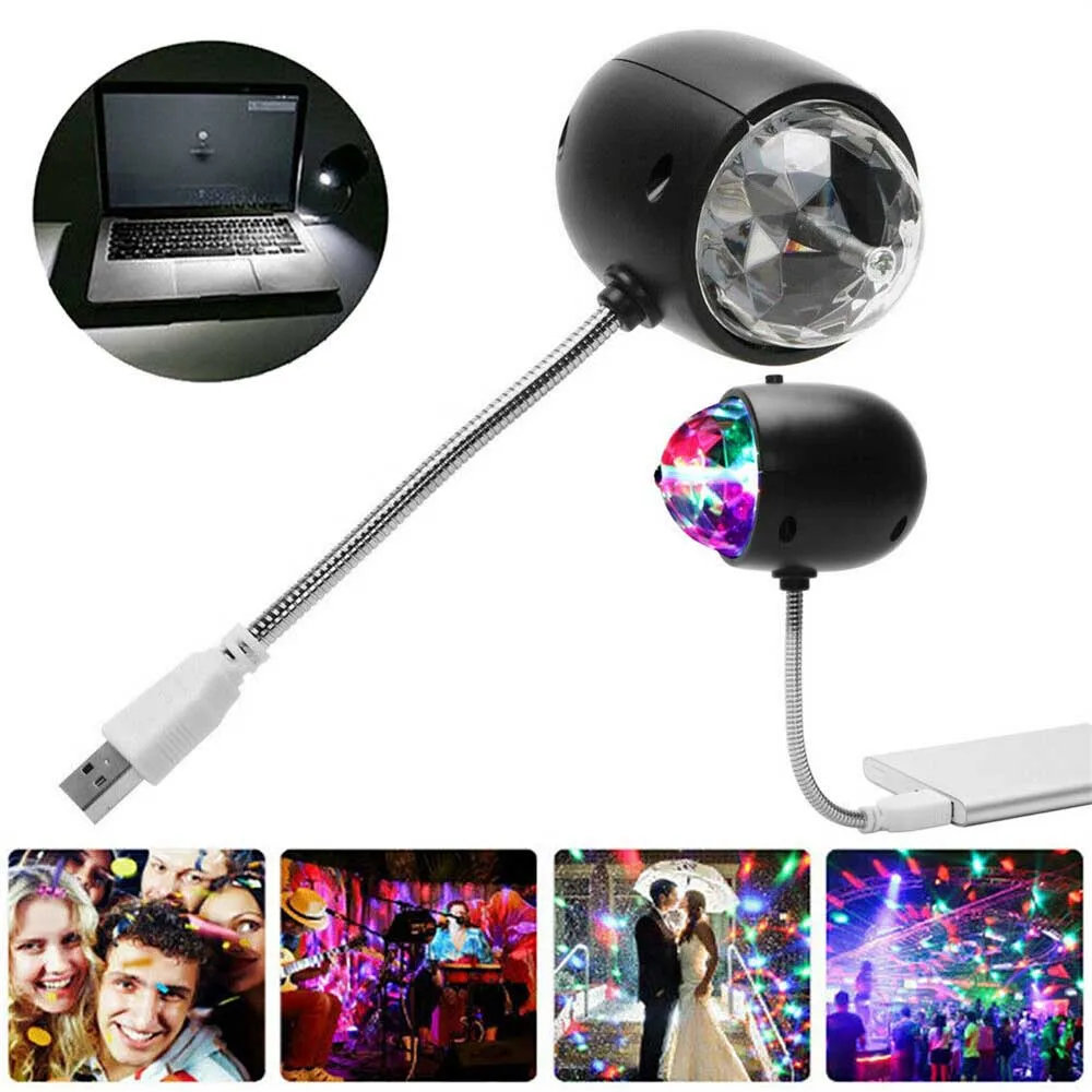 

1 pcs Laser Crystal Magic Ball Light Mini USB RGB Party Stage Effect Lighting Decoration Light Party Atmosphere Lighting