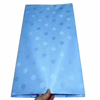 

2020 New arrival Blue african BAZIN riche getzner fabric with Embroidery lace african Guinea Brocade cotton fabric wedding dress