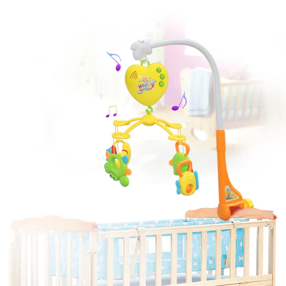 

Infant Bed Bell Newborns Music Rotating Bedside Rattle 0-3-6-12 Month Educational Wind Chime Toy Pendant