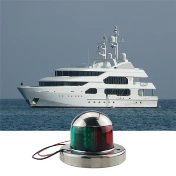 

1 pcs 12V Stainless Steel Red Green Bow LED Navigation Lights Boat Marine Indicator Spot Light Marine Boat Yacht Sailing Light
