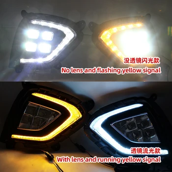 

1 Pair LED Daytime Running Light fog lamp Indian version with yellow signal For Indian Hyundai Creta IX25 2017 2018 2019 2020