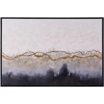 

Hand Painted Abstract Gray black gold Oil Painting European village Abstract oil painting wall Art Painting home decor