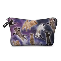 Женская Ручная сумка для макияжа хранилище косметичка Органайзер Сумка (galaxy cats)