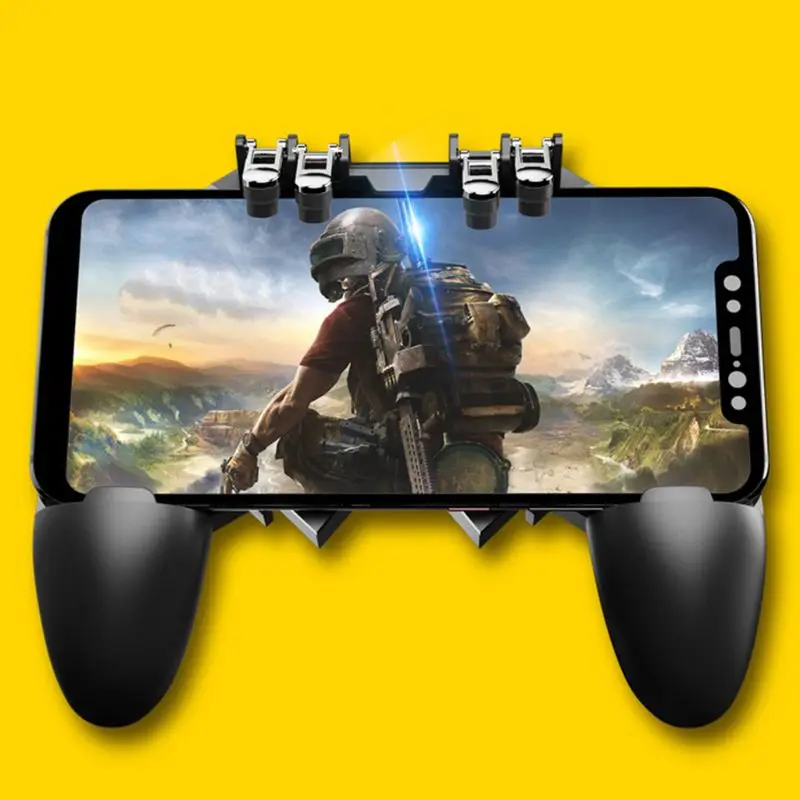 

Mobile Phone Game Controller for PUBG with 6 Fingers Gaming Trigger Joystick Cellphone Gamepad