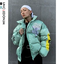 UNCLEDONJM Men's Warm Winter Jacket Funny Printed Bomber Thick Coat Male Parkas Streetwear Jackets Hip Hop Outerwear 311