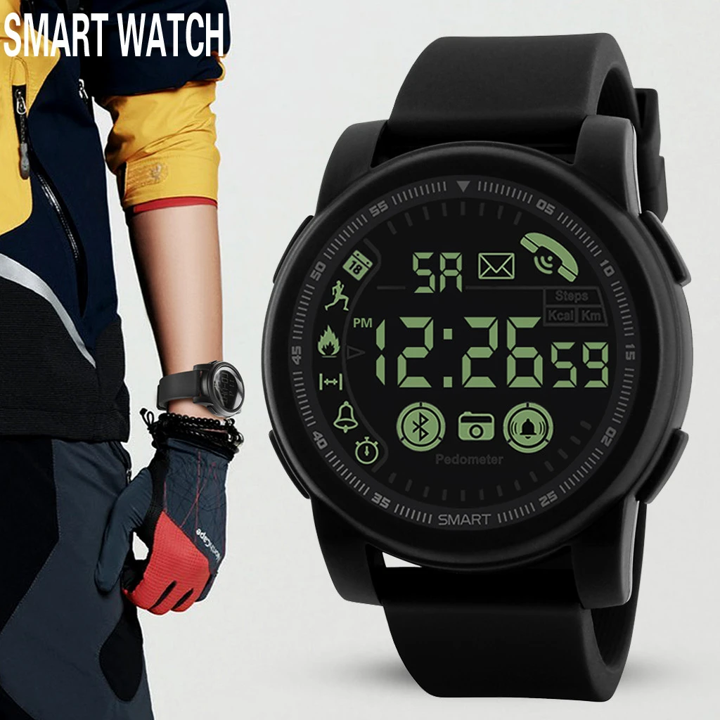 Men Sport Watches Fitness Tracker Waterproof Bluetooth Smart Watch Pedometer for Android iOS Wrist Clock Reloj Hombre homme