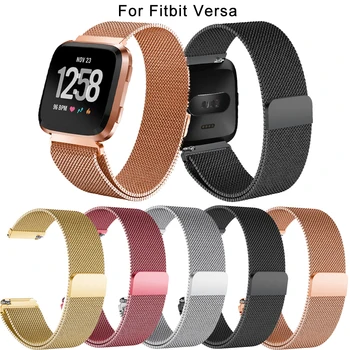 

For Fitbit Versa Milan Strap For Fitbit Versa Stainless Steel Milan Wrist bands fashion Watch Magnetic Buckle Straps Replacement