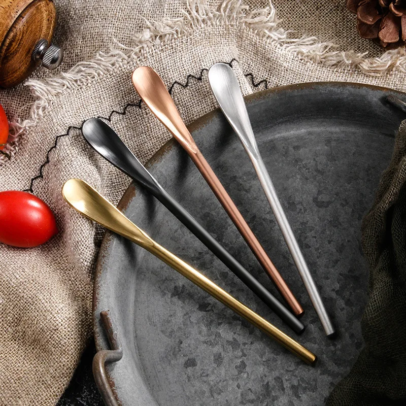Creative Long Handle Stainless Steel Spoon Coffee Tea Honey Mixing Bar Spoons Teaspoon Household Tableware Cutlery Kitchen Tools